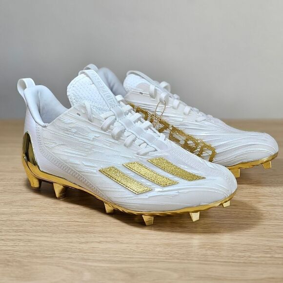 Adidas Adizero Football Cleats Gold White Men's Sz 14 Primeknit GX5122 Freak New - Picture 3 of 15
